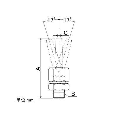 カクダイ 回転糸ノズル 施設用噴水 呼び10×5 傾斜角17° 流量16L/分 高さ5m  5382-10×5 画像3