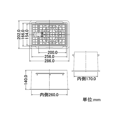 カクダイ 散水栓ボックス サイズ202×286mm  626-101 画像2