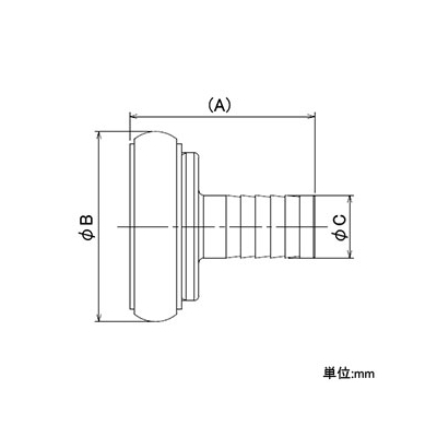 カクダイ マチノメス接手 大口径ホース用 散水・農水用 呼び40×30 タケノコ外径32mm  5175-40×30 画像2