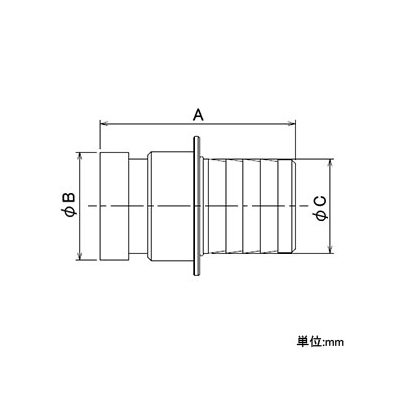 カクダイ マチノオス接手 大口径ホース用 散水・農水用 呼び50 タケノコ外径51mm  5174-50 画像2