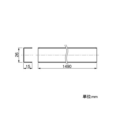 因幡電工 耐火ボックスS用レール金具 空調・電力用 長さ1490mm 防火区画貫通部耐火措置工法部材 《ファイヤープロシリーズ》  IRBS-RK 画像2