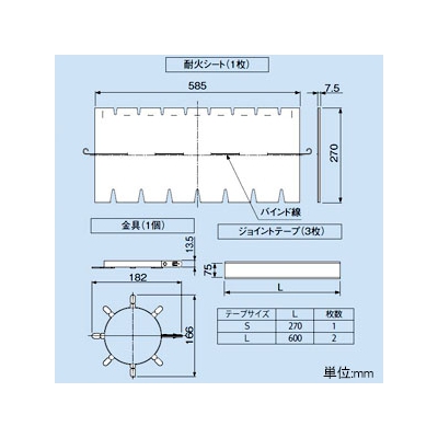 因幡電工 集合管閉塞キット 金具付耐火シート 排水管用 防火区画貫通部耐火措置工法部材 《ファイヤープロシリーズ》  IRXP-SK-B 画像2