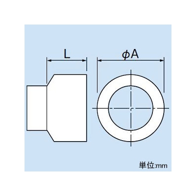 因幡電工 差込ソケット 排水管用 呼び径125mm 防火区画貫通部耐火措置工法部材 《ファイヤープロシリーズ》  IRLP-125-ES 画像2