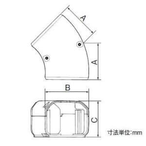 パナソニック 《スッキリダクト》 45フラットエルボ 60型 アイボリー  DAS3260W 画像4