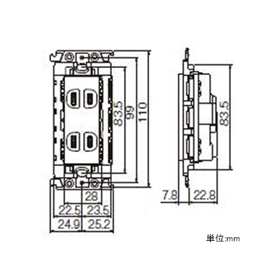 パナソニック 埋込抜け止め接地ダブルコンセント 15A 125V 絶縁枠付 セラミックホワイト  WTL116249W 画像2