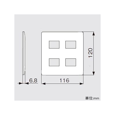 パナソニック コンセントプレート 2連用 4コ用(2コ+2コ用) マットベージュ  WTL7004FK 画像2