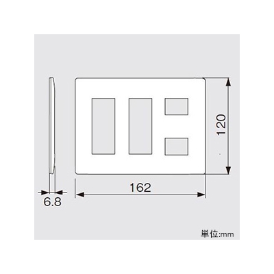 パナソニック コンセントプレート 3連用 8コ用(3コ+3コ+2コ用) マットベージュ  WTL7008FK 画像2