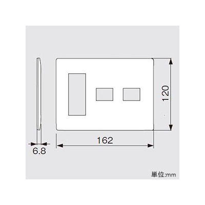 パナソニック コンセントプレート 3連用 5コ用(3コ+1コ+1コ用) マットホワイト  WTL7075WK 画像2