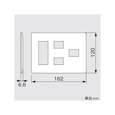 パナソニック コンセントプレート 3連用 6コ用(3コ+2コ+1コ用) マットベージュ  WTL7086FK 画像2