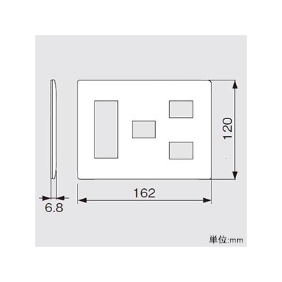 パナソニック コンセントプレート 3連用 6コ用(3コ+1コ+2コ用) マットベージュ  WTL7076FK 画像2