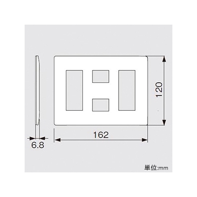 パナソニック コンセントプレート 3連用 8コ用(3コ+2コ+3コ用) マットホワイト  WTL7088WK 画像2