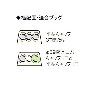 パナソニック アースターミナル付フル防水コンセント 抜け止め式・アースターミナル付 3コ用 露出・埋込両用 15A 125V ブラウン  WK21139A 画像2