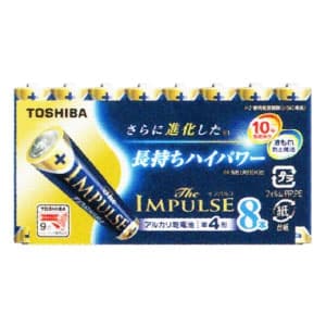 東芝 アルカリ乾電池 単4形×8本入 まとめパック 《The IMPULSE》 LR03HS8MP