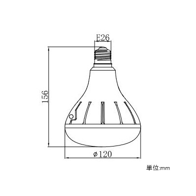 ニッケンハードウエア LED電球 《ViewLamp》 バラストレス水銀ランプ160W形 横型看板用 広角120° 昼光色 E26口金 ブラック  VLE26WD-C/BK 画像2