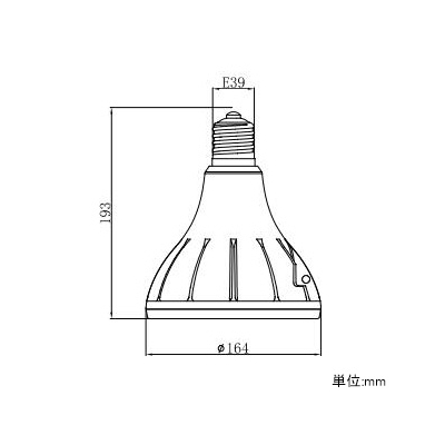 ニッケンハードウエア LED電球 《ViewLamp》 バラストレス水銀ランプ300W形 縦型看板用 狭角40° 電球色 E39口金 アイボリー  VLE39NR-W 画像2