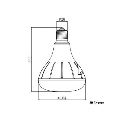 ニッケンハードウエア LED電球 《ViewLamp》 バラストレス水銀ランプ300W形 横型看板用 広角120° 電球色 E39口金 アイボリー  VLE39WD-W 画像2