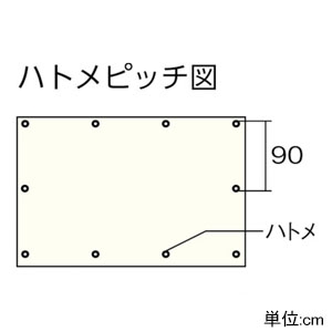 ユタカメイク ホワイトシート #3000 普及タイプ 厚手タイプ 中・長期使用タイプ 目安の大きさ2畳 1.8×1.8m ハトメ8個付  WHS-01 画像2