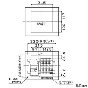 パナソニック 住宅用分電盤 《コスモパネル》 太陽光発電システム対応 露出・半埋込両用形 10+3 主幹40A リミッタースペースなし  BQE84103F 画像4