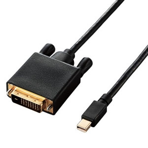 ELECOM(エレコム) MiniDisplayPort用DVI変換ケーブル DisplayPortオス-DVIオス 長さ2m CAC-MDPDVI20BK