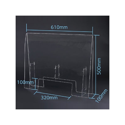 アーテック 飛沫防止透明パーテーション 大 窓ありタイプ 1.0mm厚 両面保護フィルム付  51238 画像2