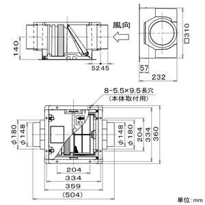 パナソニック 給気清浄フィルターユニット 埋込寸法□320mm チューブ径φ150mm  FY-BFB062 画像2