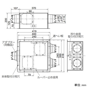 パナソニック 集中換気ボックス パイプ径φ100mm ルーバー別売  FY-BH38 画像2