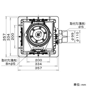 パナソニック 天井埋込形換気扇 ルーバー別売タイプ 常時・局所兼用 埋込寸法□320mm パイプ径φ100mm 風圧式高気密シャッター付  FY-32JSD8 画像3