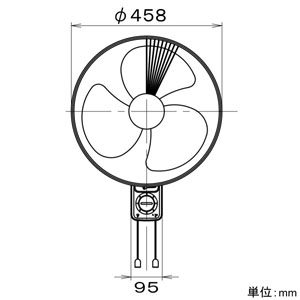 パナソニック 壁掛扇 羽根径φ40cm 首振り機能付 電源コード長2m グレー  F-G401P-H 画像2