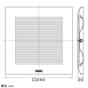 パナソニック 専用ルーバー 20タイプ用 天井埋込形換気扇用 角形・格子タイプ ホワイト  FY-20L63 画像2