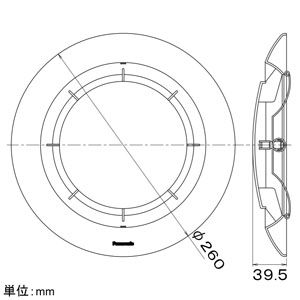 パナソニック 専用ルーバー 20タイプ用 天井埋込形換気扇用 丸形・パネルタイプ ホワイト  FY-20L71 画像2