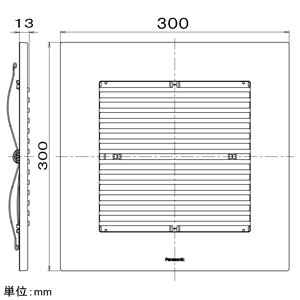 パナソニック 専用ルーバー 24タイプ用 天井埋込形換気扇用 角形・格子タイプ シティブラック  FY-24L85 画像2