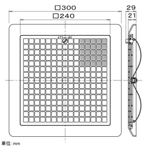 パナソニック 換気ボックス用ルーバー 25タイプ用 角形・フィルタータイプ ホワイト  FY-25L67 画像2