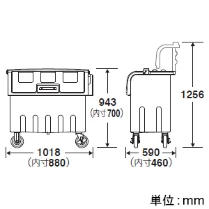 テラモト 【受注生産品】ダストカート #300 容量300L  DS-224-223-0 画像2