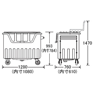 テラモト 【受注生産品】ダストカート #500 容量520L  DS-224-235-0 画像2