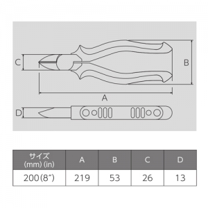 フジ矢 強力ニッパ(エラストマーカバー付)  360HG-200 画像4