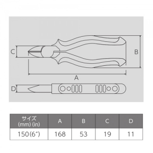 フジ矢 強力ニッパ薄刃(エラストマーカバー付)  361HG-150 画像6