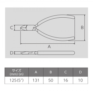 フジ矢 マイクロニッパ(樹脂カバー付)  120BS-125 画像5