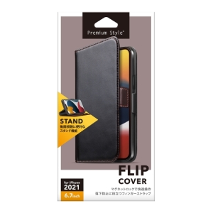 PGA iPhone 13 Pro Max用 フリップカバー ブラック  PG-21PFP02BK 画像2