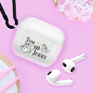 PGA AirPods 第3世代用 抗菌ソフトケース [トムとジェリー/モノトーン]  PG-WAP3TP03TAJ 画像3