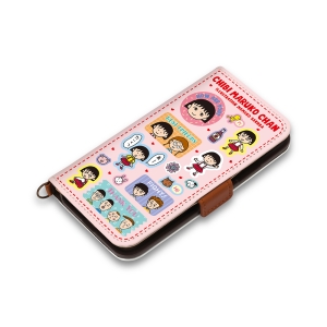 PGA 【生産完了】ちびまる子ちゃん iPhone XS/X用PUレザーフリップカバー [まる子 カラフル] PG-MRK18XFP01PK