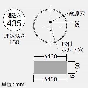 DAIKO LED一体型デザインベースライト 埋込形 ラウンド φ435タイプ 非調光 FHP32W×3灯相当 温白色  LZB-91309AW 画像2