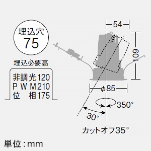 YAZAWA公式卸サイト】LEDユニバーサルダウンライト LZ1C 12Vダイクロ