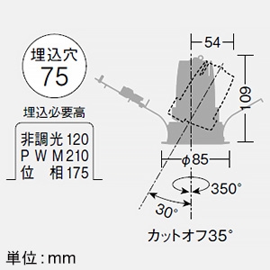 YAZAWA公式卸サイト】LEDユニバーサルダウンライト LZ1C 12Vダイクロ