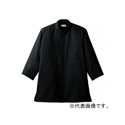 藤栄 スタンドカラーシャツ 男女兼用 Mサイズ ブラック FB4556U-16M