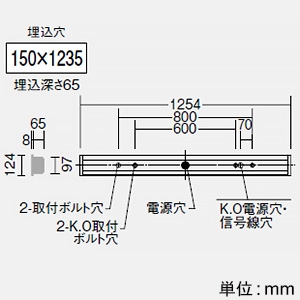 LED長形ベースライト 40形 埋込形 幅150mm 一般用 4000lmクラス FLR40