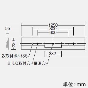 DAIKO 非常用LED長形ベースライト 40形 直付形 幅230mm 6900lmクラス FHF32形高出力型×2灯相当 非調光 昼白色  LZE-93062XW+LZA-92824W 画像2