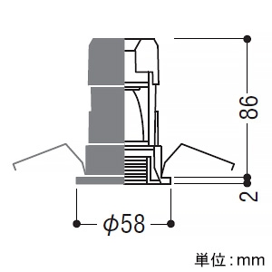 コイズミ照明 LEDベースダウンライト ピンホール 400lmクラス JDR65W相当 埋込穴φ50mm 配光角20° 低色温度(2400K) 白色枠 電源別売  XD92492 画像2