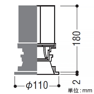 コイズミ照明 LEDベースダウンライト 深型 4000・4500lmクラス HID100W相当 埋込穴φ100mm 配光角50° 電球色(2700K) シルバーコーン・白色枠 電源別売  XD055509WA 画像2