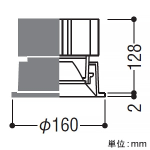 コイズミ照明 LEDベースダウンライト 浅型 4500・5500lmクラス HID100W相当 埋込穴φ150mm 配光角35° 電球色(2700K) シルバーコーン 電源別売  XD151503WA 画像2