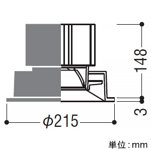 コイズミ照明 LEDベースダウンライト 浅型 7500・9000・10000lmクラス HID150W相当 埋込穴φ200mm 配光角40° 電球色 電源別売  XD159501WL 画像2